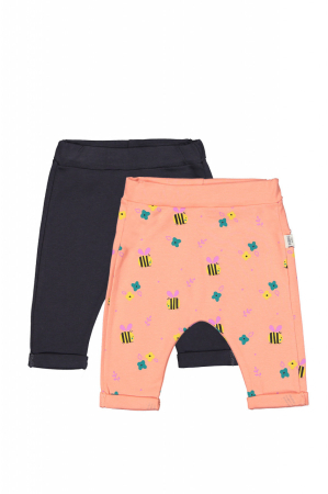 Seturi și compleuri copii - Set de 2 perechi de pantaloni Albinute pentru bebelusi, Tongs baby - Portocaliu