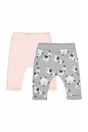 Seturi și compleuri copii - Set de 2 perechi de pantaloni Lame pentru bebelusi, Tongs baby - Somon