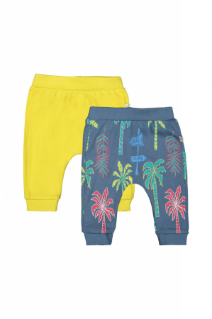 Seturi și compleuri copii - Set de 2 perechi de pantaloni Palmieri pentru bebelusi, Tongs baby - Galben