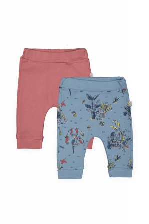 Seturi și compleuri copii - Set de 2 perechi de pantaloni Savana pentru bebelusi, Tongs baby - Somon