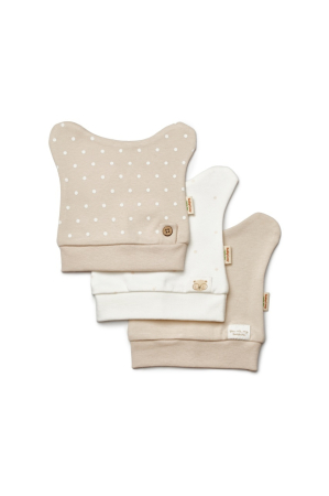Șepci, căciuli și accesorii de iarnă - Set de 3 caciulite pentru nou nascut, 100% bumbac organic, TeddyBear, BabyCosy