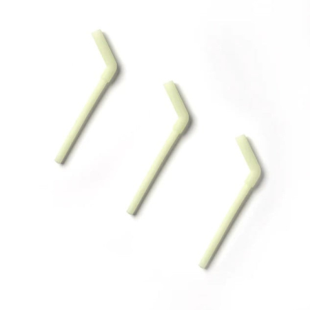 Accesorii hrănire bebeluși - Set de 3 paie reutilizabile Miniware, 100% din silicon alimentar, Key Lime