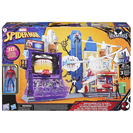 Figurine cu eroi si personaje - SET DE JOACA MARVEL SPIDER MAN VENOM VERSUS WEB CITY SLINGING