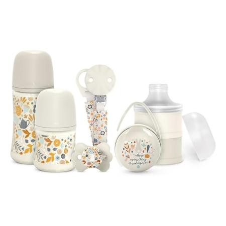 Accesorii hrănire bebeluși - Set de start WONDERLAND 6 piese, bej, Suavinex