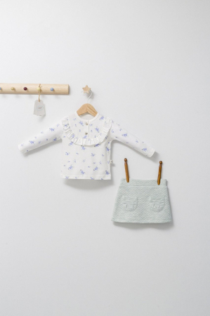 Seturi și compleuri copii - Set elegant cu fustita si bluzita pentru bebelusi Paris Love, Tongs baby
