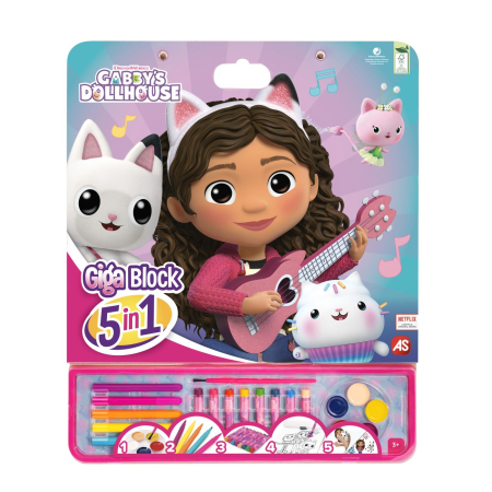 Jucarii - SET PENTRU DESEN GIGA BLOCK 5 IN 1 GABBY DOLLHOUSE
