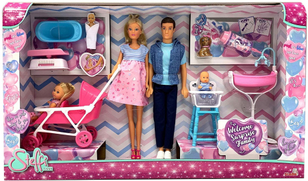 Jucarii - SET STEFFI LOVE FAMILIE CU COPILAS NOU-NASCUT SURPRIZA