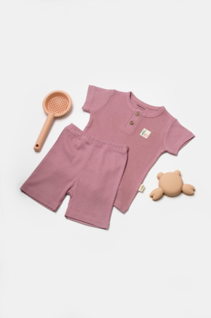 Seturi și compleuri copii - Set tricou cu pantaloni Bamboo, roz, BabyCosy, 50%bumbac+50% bambus