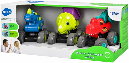Jucarii pentru bebelusi - SET VEHICULE DINOZAURI CU SISTEM PULL-BACK