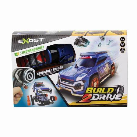 Mașinuțe cu telecomandă - SILVERLIT EXOST BUILD 2 DRIVE MASINUTA RC ALBASTRA