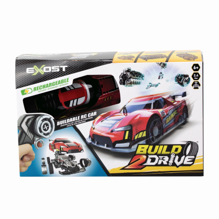 Mașinuțe cu telecomandă - SILVERLIT EXOST BUILD 2 DRIVE MASINUTA RC ROSIE