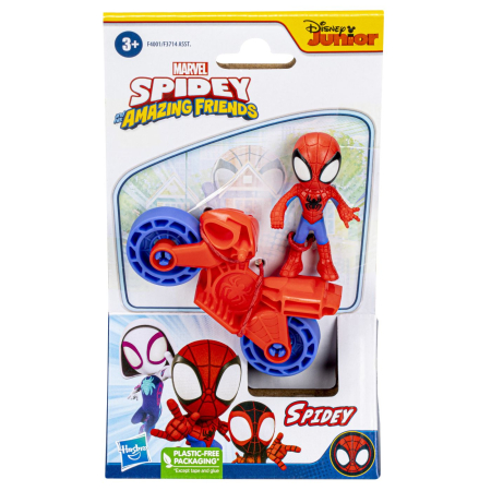 Figurine cu eroi si personaje - SPIDERMAN SET MOTOCICLETA SI FIGURINA SPIDEY 6CM