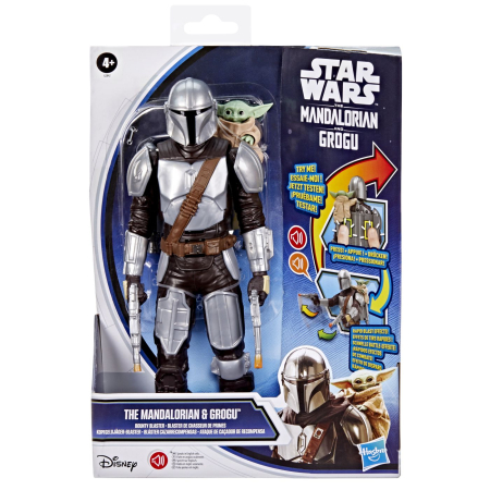 Figurine cu eroi si personaje - STAR WARS MANDALORIAN SI GROGU SET VANATORUL DE RECOMPENSE FIGURINA CU SUNETE