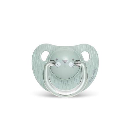 Accesorii hrănire bebeluși - Suzetă anatomică +18 luni, pisică verde Hygge Suavinex