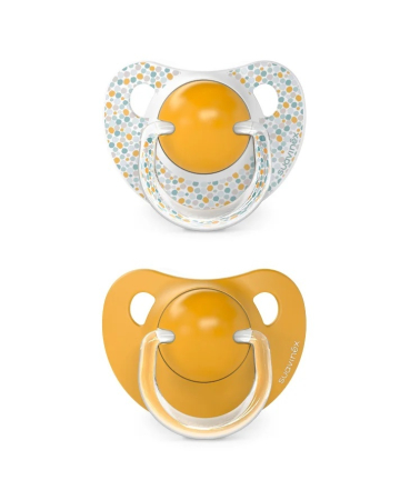 Accesorii hrănire bebeluși - Suzetă anatomică din silicon, 2 buc 6-18 luni galben Dreams