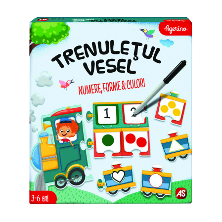 Jocuri și cărți de joc - TRENULETUL VESEL NUMERE FORME CULORI