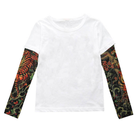 Tricouri și bluze copii - Tricou copii alb cu tatuaj Drool - Model B