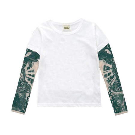 Tricouri și bluze copii - Tricou copii alb cu tatuaj Drool - Model C
