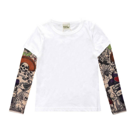 Tricouri și bluze copii - Tricou copii alb cu tatuaj Drool - Model A