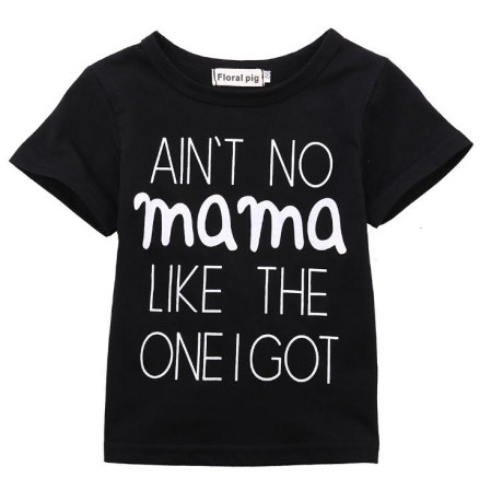 Tricouri și bluze copii - Tricou copii negru "Ainu0027t No Mama" Drool
