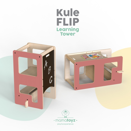 Camera bebelușului - Turn de invatare multifunctional Kule Flip, Roz, MamaToyz