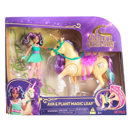 Papusi si accesorii - UNICORN ACADEMY SET PAPUSA AVA SI UNICORNUL LEAF PLANTA MAGICA