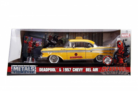 Jucarii - YELLOW TAXI CHEVY 1957 DEAD POOL SCARA 1 LA 24
