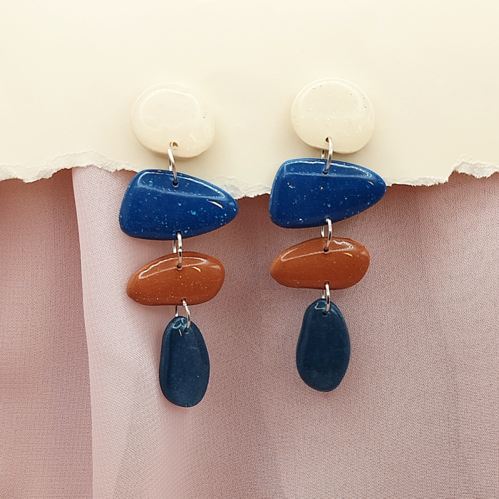 Cercei statement handmade Mierador – Azul [2]