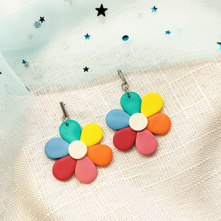 Cercei - Cercei Sase petale colorate