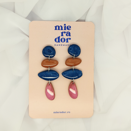 Cercei - Cercei statement albastri handmade Mierador – Azure Cove