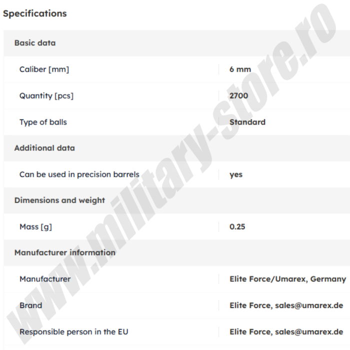 Bile Elite Force Premium 0,25 g, 6 mm, 2700 buc. [2]