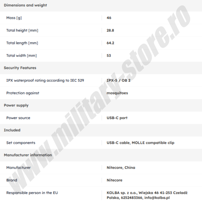 Dispozitiv anti-tânțari portabil Nitecore EMR05 TAC [7]