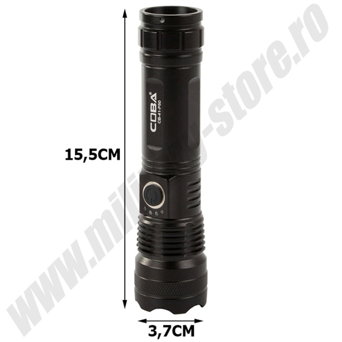 Lanternă LED Coba CB-41, reîncărcabilă prin USB, profesională, 1000lm [3]