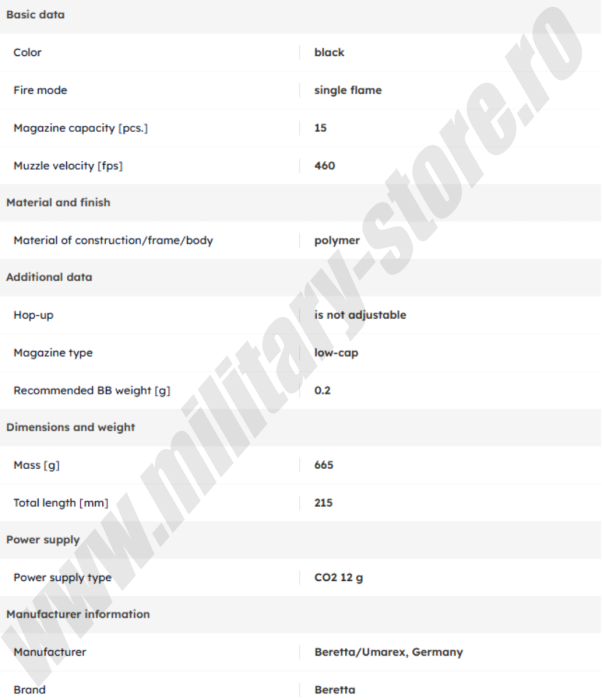 Pistol airsoft Berreta 90 TWO CO2 Fixed <2J [9]