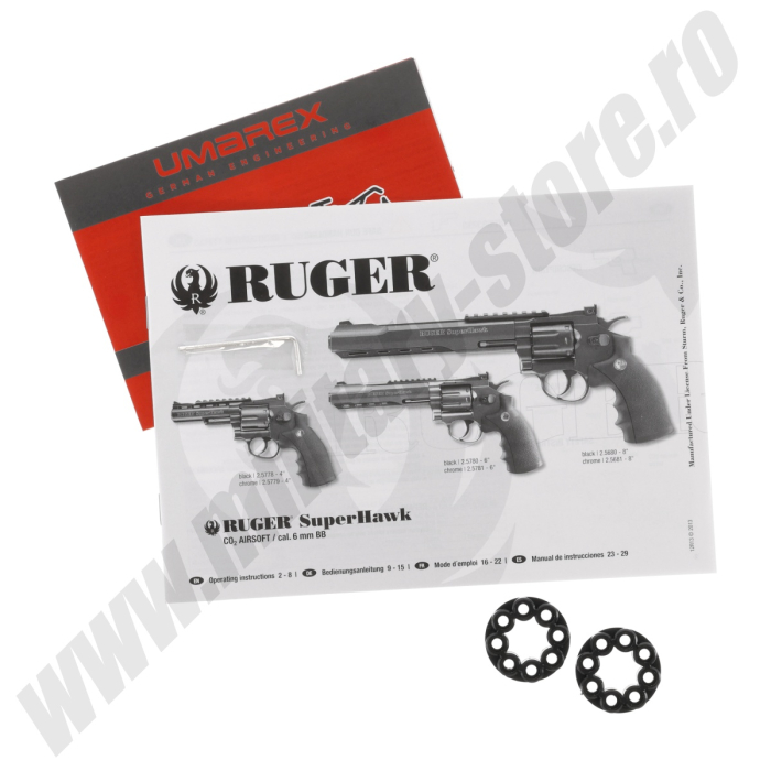 Revolver airsoft ASG Ruger Superhawk 8" 6 mm chrome <4J [10]