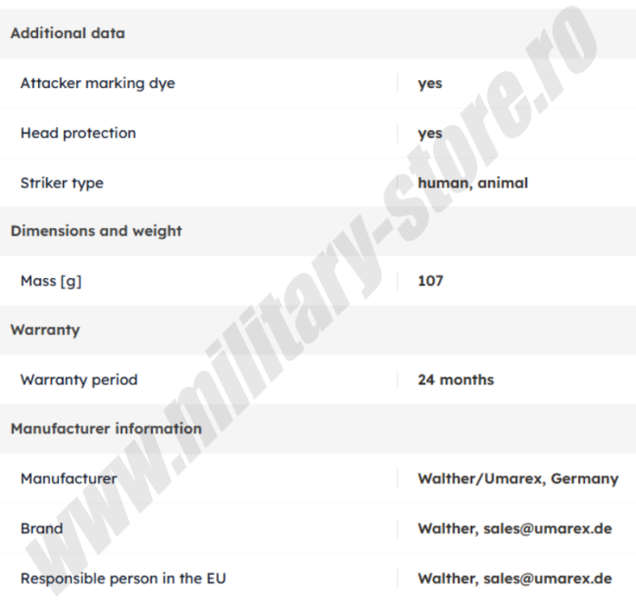 Rezervă cartuș gel piper Walther pentru lansator PDP PGS, 11ml [4]