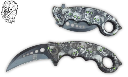 Karambit - Cuțit Karambit Cougar Collection Grey Skull