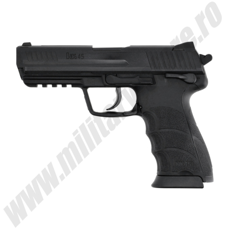 Arme airsoft cu teava scurta - Pistol airsoft Heckler&Koch HK 45 BK Full Metal CO2 Fixed, <2J
