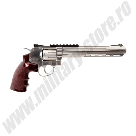 Arme airsoft cu teava scurta - Revolver airsoft ASG Ruger Superhawk 8" 6 mm chrome <4J