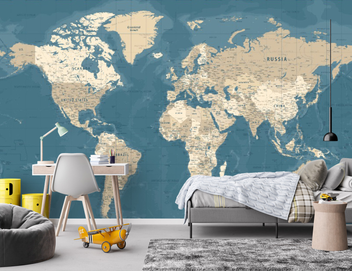 Fototapet copii premium Milton Atelier Atlas design cartografic de poveste de lux [3]