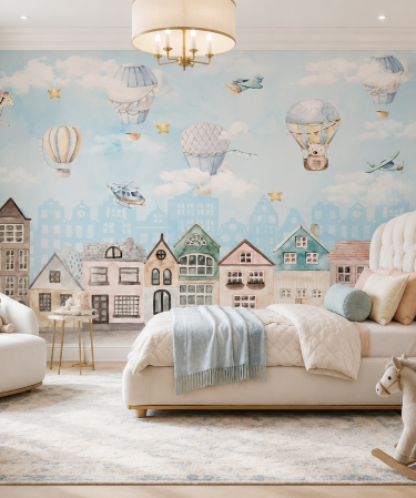 TAPET - Fototapet copii premium Milton Atelier Aero Dreamer design baloane aer cald de lux