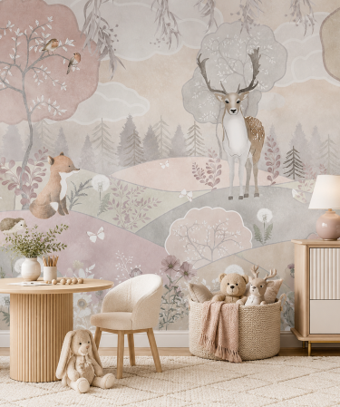 TAPET - Fototapet copii premium Milton Atelier Forest Rose design padure magica de lux