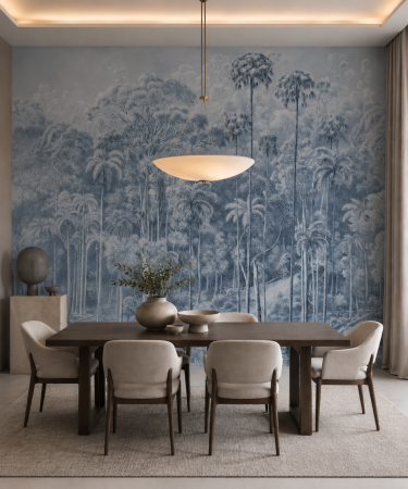 DINING - ROOM - Tapet de lux Indigo Oasis de la Milton Atelier