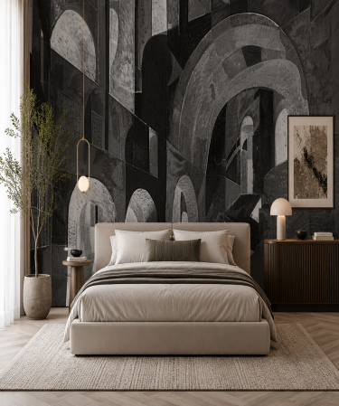 DORMITOR - Fototapet premium Milton Atelier Monochrome design abstract alb negru de lux