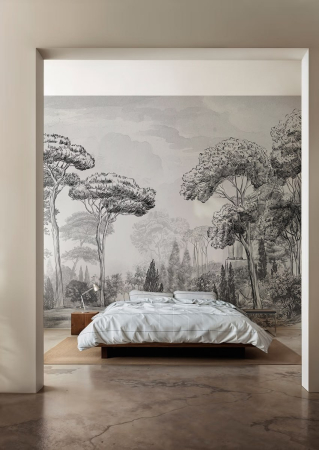 DORMITOR - Fototapet premium personalizat Scenic Grey design peisaj minimalist