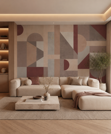 LIVING - Fototapet living premium Milton Atelier Terracotta design geometric forme minimaliste