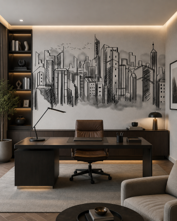 BIROU - tapet-premium-urban-ink-milton-atelier