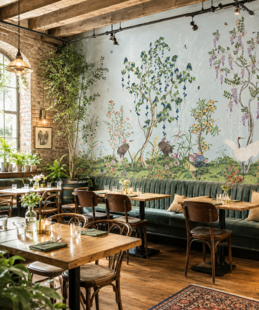 RESTAURANT - Tapet de lux Wisteria Garden pentru restaurante de la Milton Atelier
