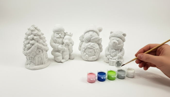 Set creativ Craciun pentru copii pictura pe figurine de ipsos 3D [3]