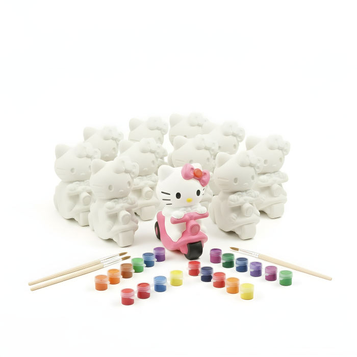 Set creativ Hello Kitty pentru petreceri – 8 figurine ipsos, pensule și vopsele non-toxice [1]